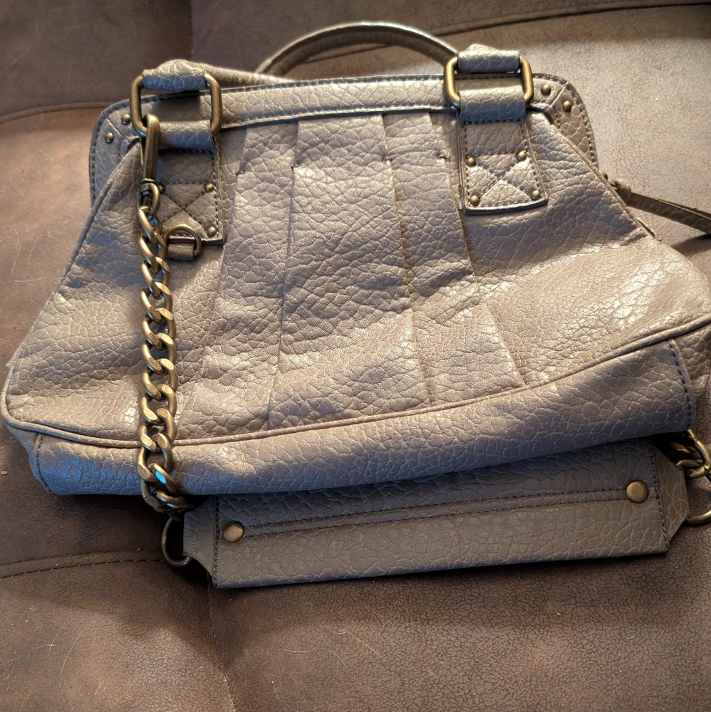 Simply Vera by Vera Wang Elegant Grey Leather Handbag